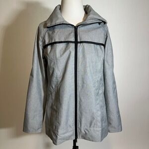 Mondetta Gray Hooded Full Zip Light Weight Jacket Womens Size Small S Spring